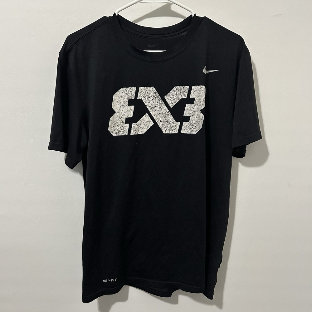 Nike FIBA 3X3 Tshirt Dri-fit Men's Large Black Gray Classic Sports Casual